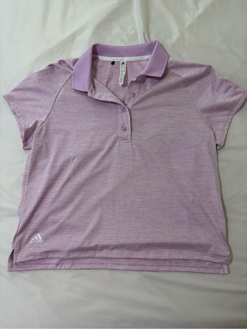 adidas Lavender Heather Short Sleeve Polo Shirt